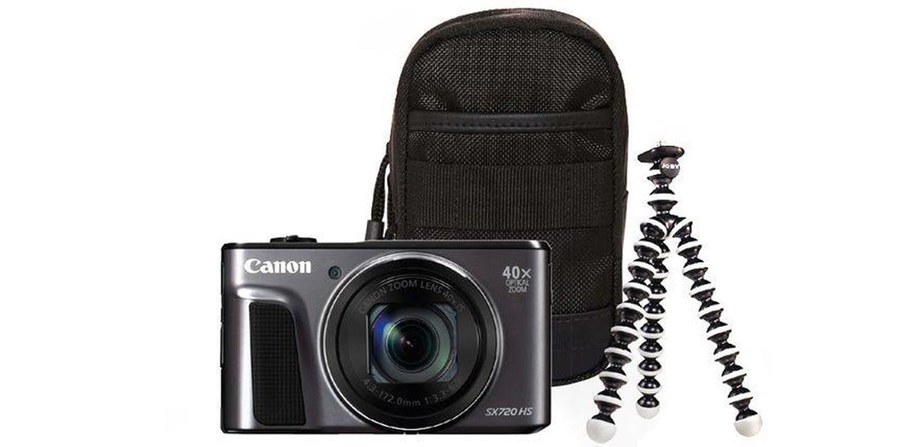 Canon PowerShot SX720 HS travel kit czarny - Aparaty kompaktowe